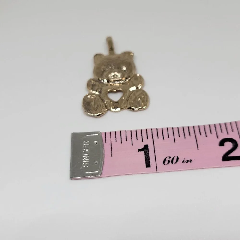 Vintage Set of 2 Bears One Brooch One Pendant Charm Gold Tone 1 1/2 Inch High - Picture 5 of 9